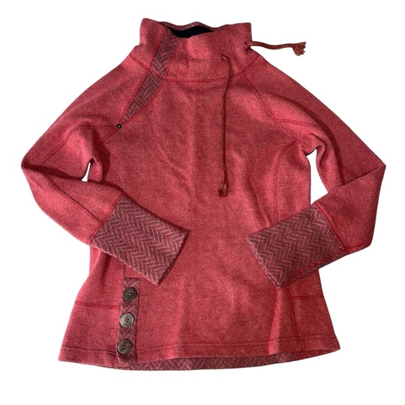 PRANA LUCIA SWEATER Wool Blend Pullover Red Medium Outdoor Hiking Casual Active - Picture 3 of 13
